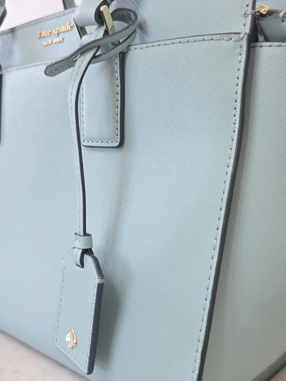 Kate Spade Cameron Medium Satchel Seaside Light Blue Saffiano Leather